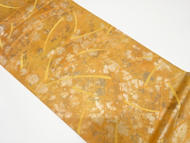 アンティーク　引箔　抽象模様織り出し袋帯（着用可）